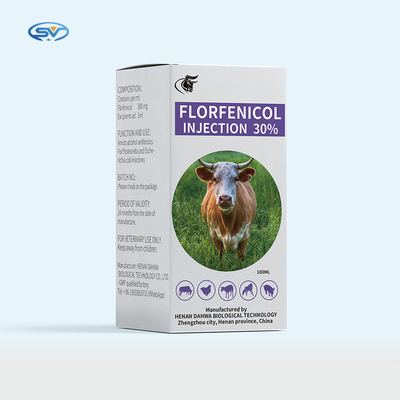 Antibiotiques injectables vétérinaires des drogues 50ml 100ml d'injection de Florfenicol 30% pour des animaux