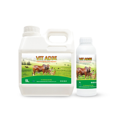 Vitamine AD3E Solution buvable Pour chevaux, bovins, ovins, caprins, porcins, chiens, chats, rabbin