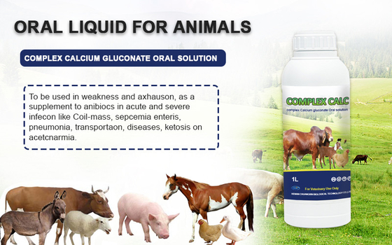 Solution orale de solution de médecine de gluconate complexe oral de calcium pour des chevaux de moutons de bétail