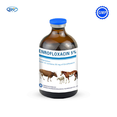 Injection injectable vétérinaire d'Enrofloxacin de drogues 50mg 50ml/100ml pour des chevaux de bétail