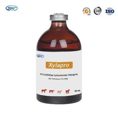 Injection chlorhydrique injectable vétérinaire des drogues 100mg Xylazine pour des chevaux et des sédatifs et antiémétique de cervidés