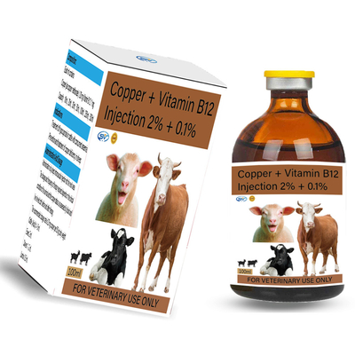 Les drogues injectables vétérinaires cuivrent + l'injection 2% + 0,1% de la vitamine B12 pour des moutons