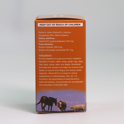 Drogues injectables vétérinaires d'injection de la vitamine B12 pour l'usage d'animaux d'élevage et de volaille